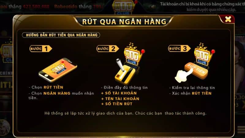Rút tiền Hitclub quy trình rất đơn giản cho người mới tham gia