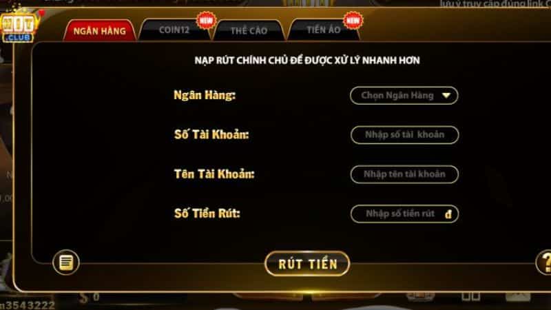 Việc rút tiền từ tài khoản Hitclub rất đơn giản và nhanh chóng